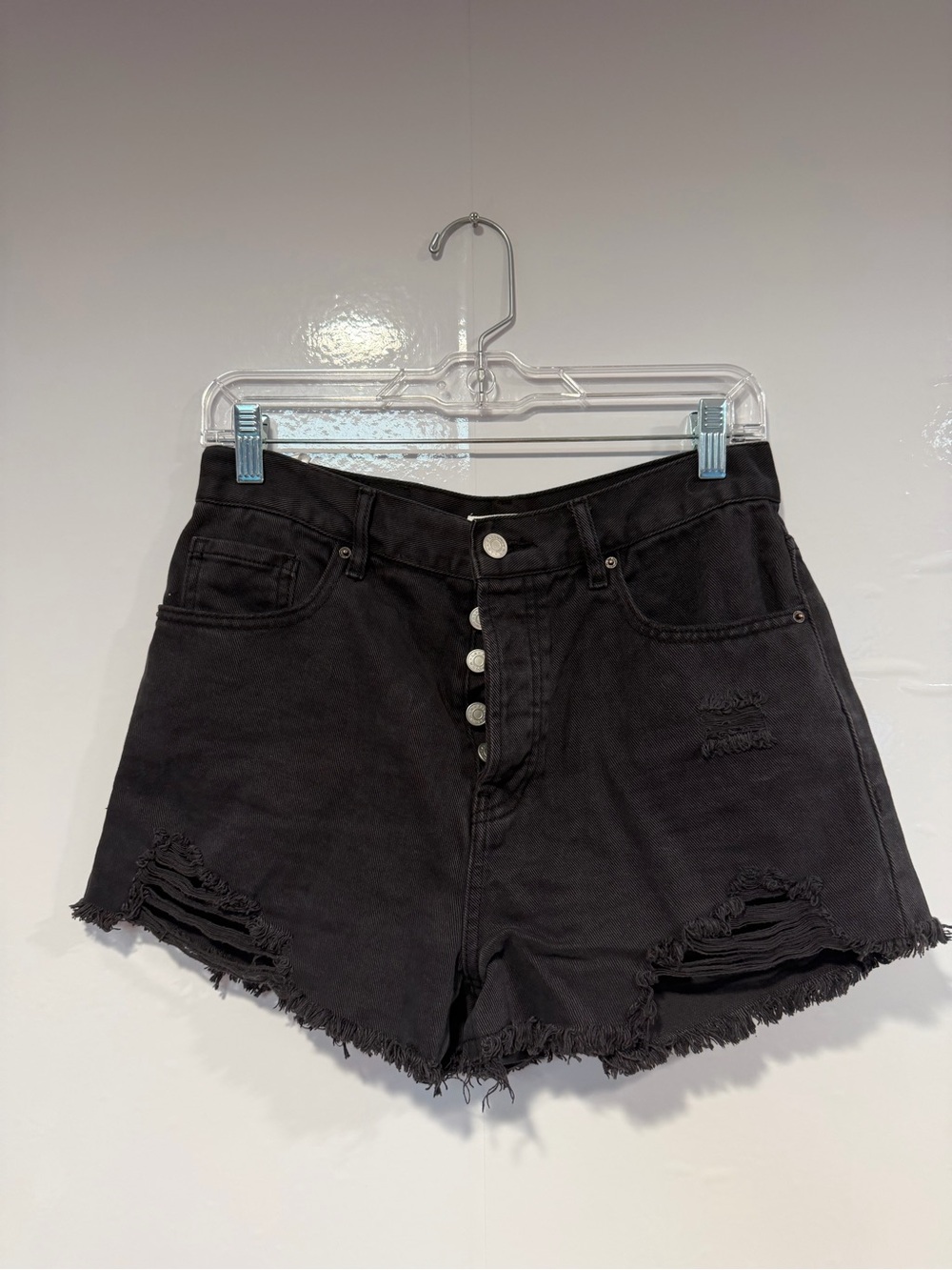 Black Vintage High-Waist Pacsun Distressed Denim Shorts